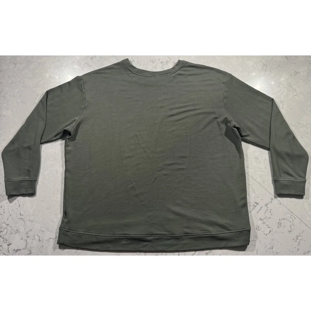 Orvis Crewneck Sweater Mens XXL Green Long Sleeve Modal Blend Stretch Outdoor